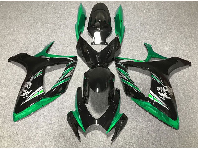 2006-2007 Diseño Verde Brillante & Negro GSXR 600-750 Carenado