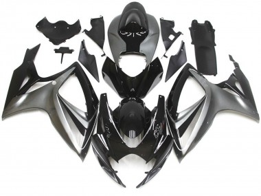 2006-2007 Estilo Especial OEM Plateado & Negro GSXR 600-750 Carenado