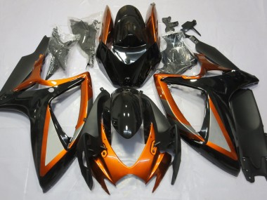 2006-2007 Naranja Brillante & Negro GSXR 600-750 Carenado