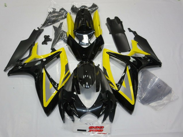 2006-2007 Negro & Amarillo GSXR 600-750 Carenado
