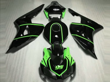 2006-2007 Negro Brillante Alta Visibilidad Verde CBR1000RR Carenado