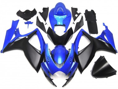2006-2007 Negro Mate & Azul OEM Estilo Personalizado GSXR 600-750 Carenado