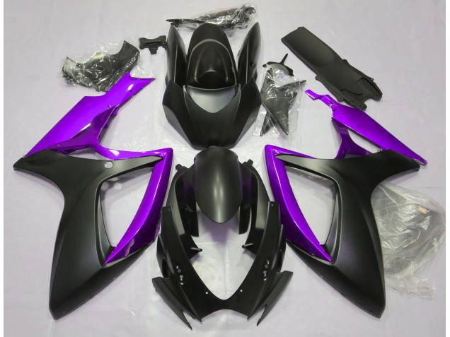 2006-2007 Negro Mate & Morado GSXR 600-750 Carenado