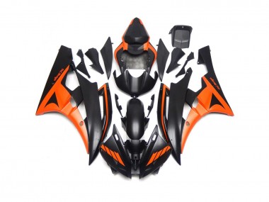 2006-2007 Negro Mate & Naranja Personalizados R6 Carenado