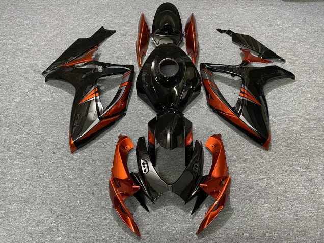 2006-2007 Negro & Naranja Quemado GSXR 600-750 Carenado