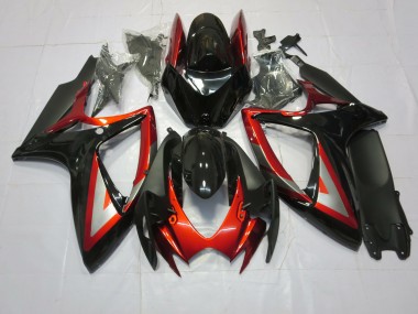 2006-2007 Rojo Intenso Negro GSXR 600-750 Carenado