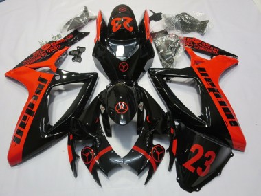 2006-2007 Rojo Jordan GSXR 600-750 Carenado