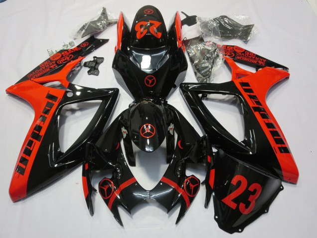 2006-2007 Rojo Jordan GSXR 600-750 Carenado