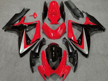 2006-2007 Rojo Negro Estilo OEM GSXR 600-750 Carenado