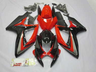 2006-2007 Rojo & Negro GSXR 600-750 Carenado
