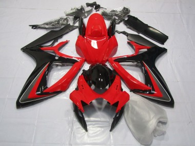 2006-2007 Rojo Negro & Gris GSXR 600-750 Carenado