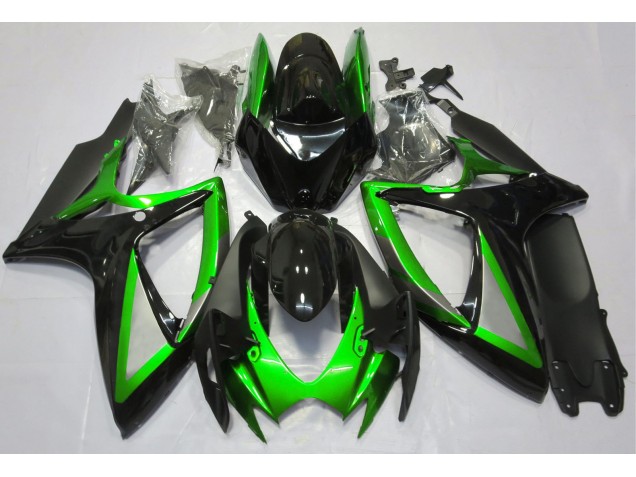 2006-2007 Verde Brillante & Negro GSXR 600-750 Carenado