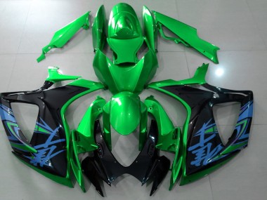 2006-2007 Verde Brillante & Negro GSXR 600-750 Carenado