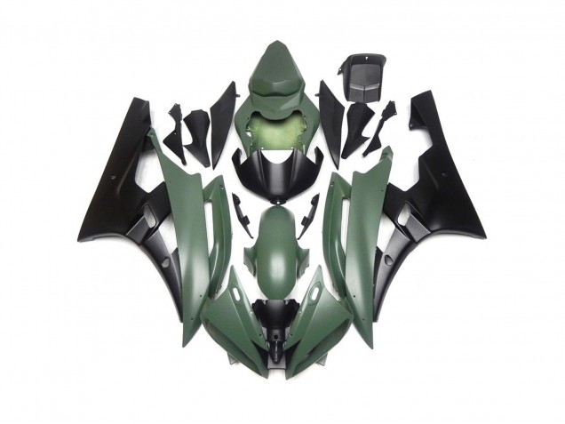 2006-2007 Verde Mate & Negro Personalizados R6 Carenado