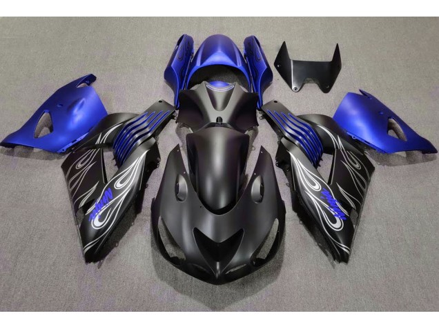 2006-2011 Negro Mate & Azul ZX14R Carenado