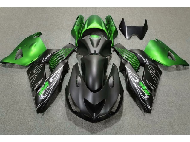 2006-2011 Negro Mate & Verde ZX14R Carenado