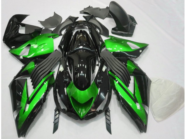 2006-2011 Verde Brillante & Negro Liso ZX14R Carenado