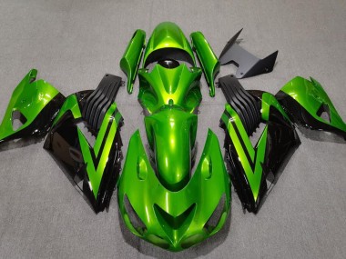 2006-2011 Verde Brillante & Negro ZX14R Carenado