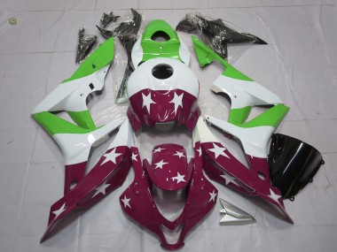 2007-2008 Barras & Estrellas Verdes & Granates CBR600RR Carenado