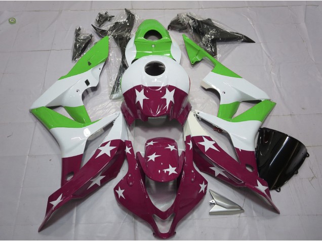 2007-2008 Barras & Estrellas Verdes & Granates CBR600RR Carenado
