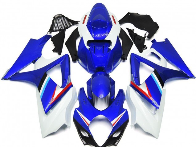 2007-2008 Brillo Azul & Blanco GSXR 1000 Carenado