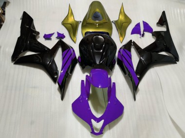 2007-2008 Detalles En Negro Brillante Morado & Dorado CBR600RR Carenado