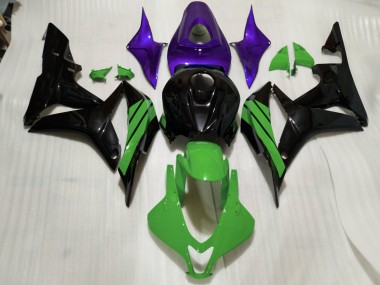 2007-2008 Detalles En Negro Brillante Verde & Morado CBR600RR Carenado