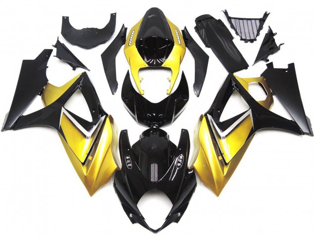 2007-2008 Estilo Personalizado OEM Amarillo Dorado GSXR 1000 Carenado