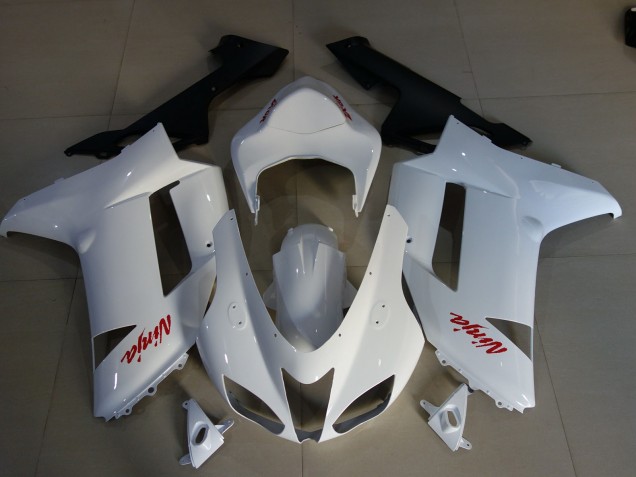 2007-2008 Logotipos En Blanco Brillante & Rojo ZX6R Carenado