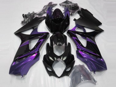 2007-2008 Morado Humor & Negro Brillante GSXR 1000 Carenado