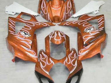 2007-2008 Naranja Brillante & Blanco Llama GSXR 1000 Carenado