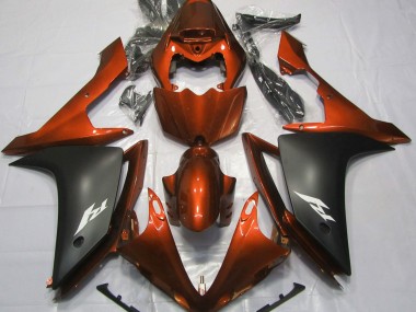 2007-2008 Naranja Brillante & Negro R1 Carenado