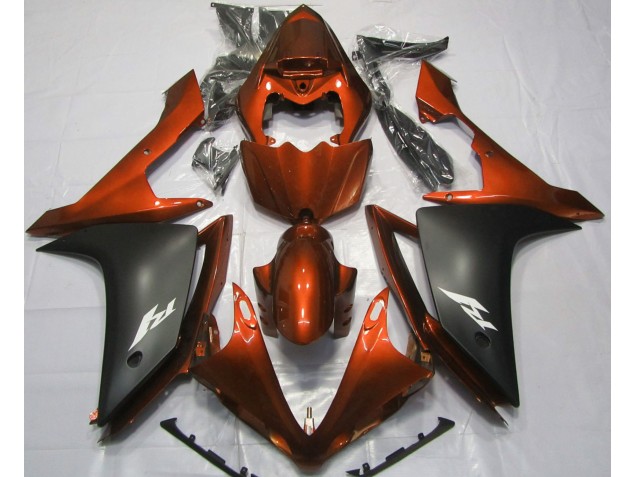 2007-2008 Naranja Brillante & Negro R1 Carenado
