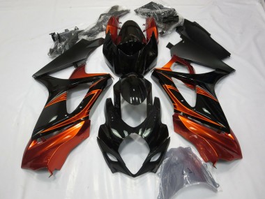 2007-2008 Naranja Quemado & Negro GSXR 1000 Carenado