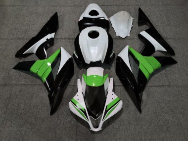 2007-2008 Negro Blanco & Verde CBR600RR Carenado