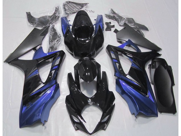 2007-2008 Negro Brillante & Azul GSXR 1000 Carenado