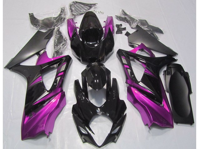 2007-2008 Negro Brillante & Rosa GSXR 1000 Carenado