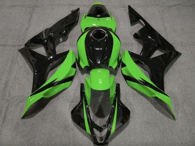 2007-2008 Negro Brillante & Verde CBR600RR Carenado