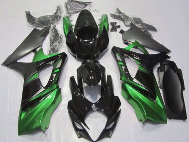 2007-2008 Negro Brillante & Verde GSXR 1000 Carenado