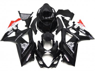 2007-2008 Negro Personalizado Con Un Toque De Blanco & Rojo GSXR 1000 Carenado