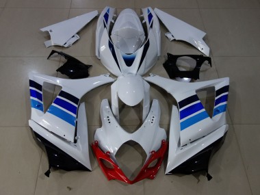 2007-2008 OEM Estilo Azul & Blanco GSXR 1000 Carenado