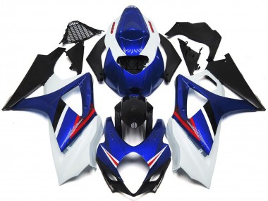 2007-2008 OEM Estilo Azul Brillante & Rojo Blanco GSXR 1000 Carenado
