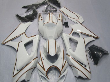 2007-2008 Raya Pin Naranja Blanco Brillante GSXR 1000 Carenado