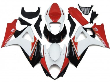 2007-2008 Rojo & Blanco Personalizados Con Negro GSXR 1000 Carenado