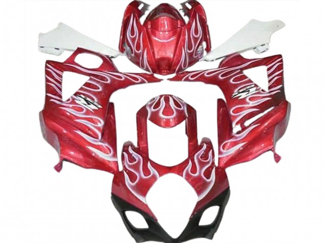2007-2008 Rojo Brillante & Blanco Llama GSXR 1000 Carenado