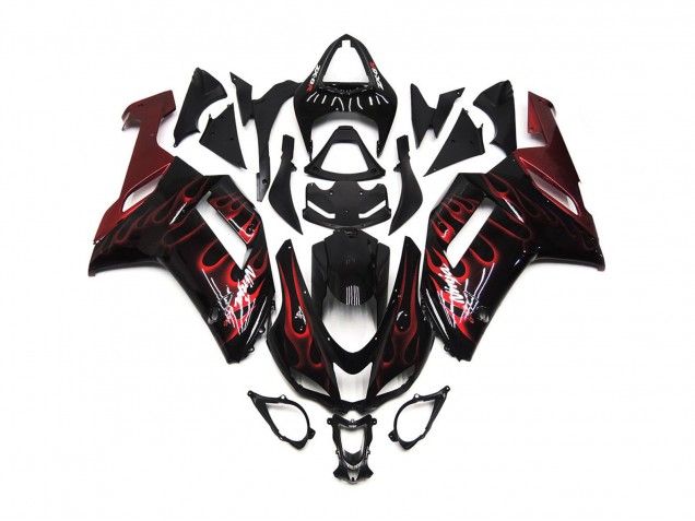 2007-2008 Rojo Brillo Llama ZX6R Carenado