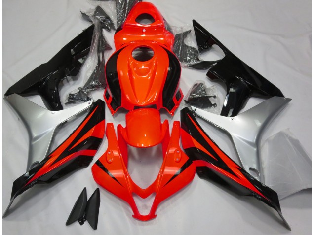 2007-2008 Rojo Brillo Plata & Negro CBR600RR Carenado
