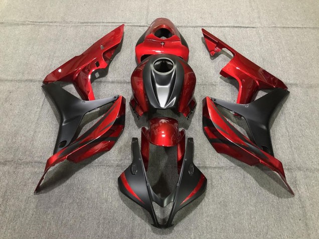 2007-2008 Rojo Intenso & Negro Mate CBR600RR Carenado
