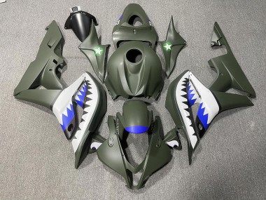 2007-2008 Tiburón Verde Mate & Azul CBR600RR Carenado