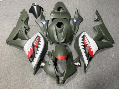 2007-2008 Tiburón Verde Mate & Rojo CBR600RR Carenado